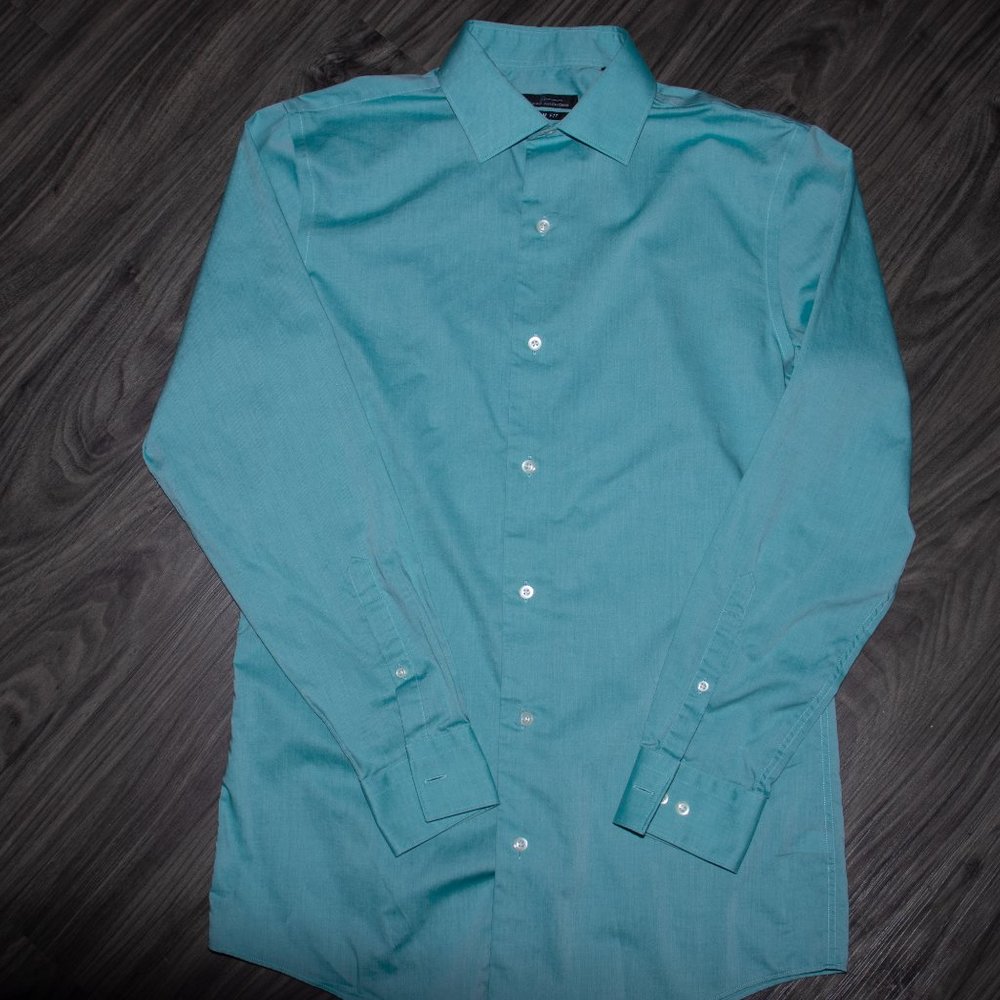 Marc Anthony Men's Dress Shirt Cyan Green L 15  32